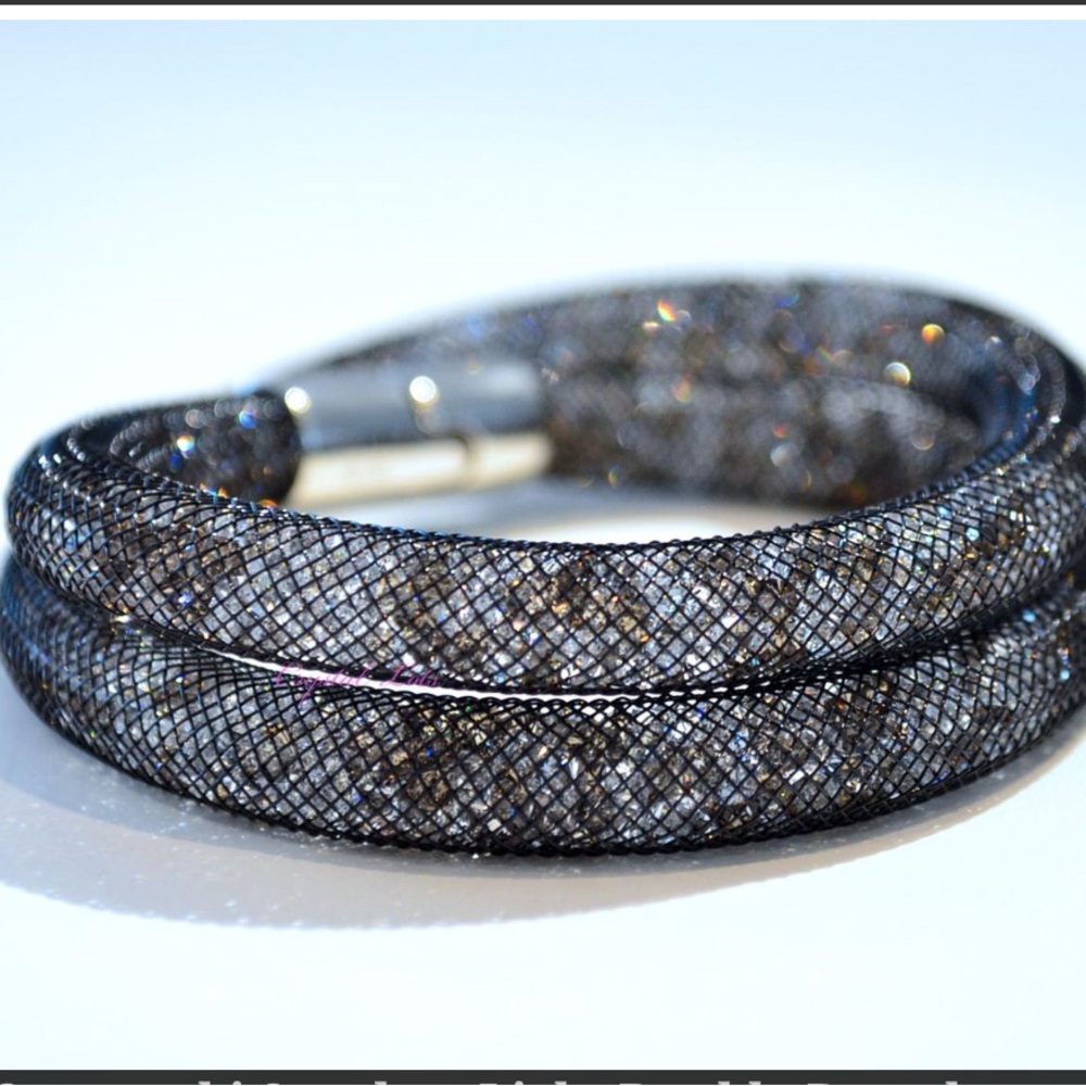 NEW: Swarovski Grey/Black Stardust Double Bracelet